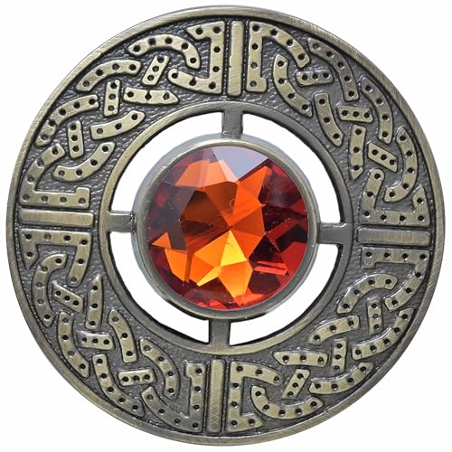 Imperial Kilt Products - Herren-Brosche mit schottischem Kilt Fly Plaid 7,6 cm - Kilt-Brosche für Damen und Herren - Tartan-Kilt-Brosche für Männer und Frauen mit keltischem Knoten - Distel-Brosche von Imperial Kilt Products