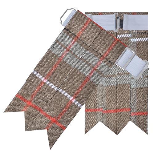 Imperial Kilt Products - Schottische Kilt-Blinker für Herren mit Schnallenversteller, einfarbig & Schottenkaro, schwarz, Kilt-Schlauchsocke, Strumpfbänder, Verwitterter Fraser, M/L von Imperial Kilt Products