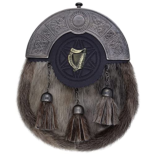 Imperial Kilt Products - Schottische Kilts Sporrans für Herren, Abzeichen-Stil, walisischer Drachen-Sporran mit Leder-Kilt-Gurt und Kette mit antikem Finish, Herren- und von Imperial Kilt Products