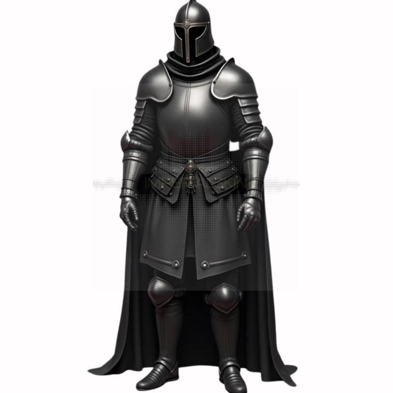 structure Medieval Armor With Cloak - Gothic Black Knight Cosplay Costume Dark Fantasy Warrior Larp von ImperialSkin