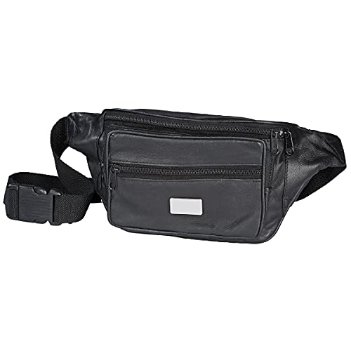 Bauchtasche / Hüfttasche / Gürteltasche Lamm Nappa Leder - Stylish und Trendy (schwarz) für Damen und Herren - Wandern Outdoor Festival von Impex