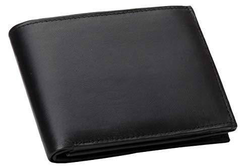 Super weiche Leder Geldbörse in schwarz für Frauen und Herren, Portemonnaie Brieftasche mit Reißverschluss Scheinfach und doppeltem Kleingeldfach Münzfach - mit Geheimfach für Scheine von impEX