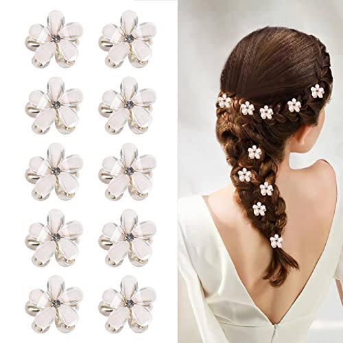 10 Stück Pearl Haarspangen, Pearl Kleiner Haarspangen Mini Blumen Haarspange Blumen Perlen Haarklammer Clips, für Damen Mädchen Geburtstag und Hochzeitsfeier von Impoditiongs