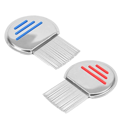 Metall Läusekamm 2 Stück,Läusekamm Kinder,Für Baby Kinder Erwachsene und Haustier长 von Impoditiongs