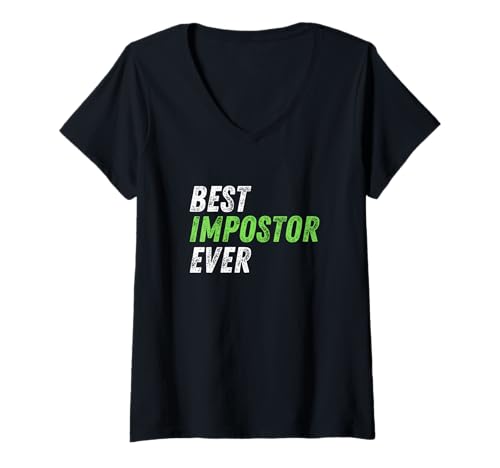 Damen Bester Impostor Ever lustiger Gamer T-Shirt mit V-Ausschnitt Damen Bester Impostor Ever lustiger Gamer T-Shirt mit V-Ausschnitt von Imposter vs Impostor designs
