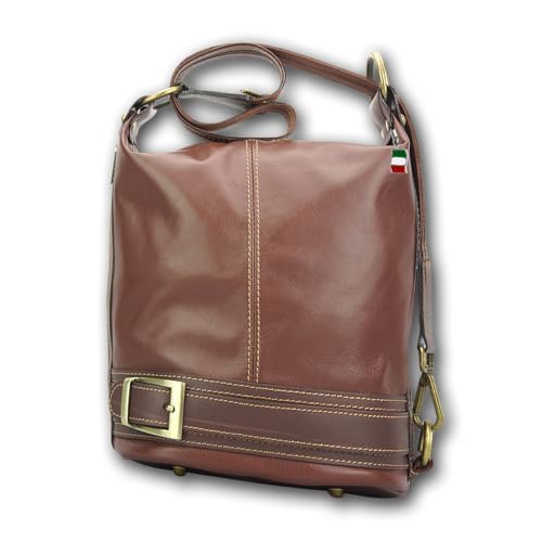 Florence Echtleder Tasche Rucksack Damen Schultertasche braun 25x17x23 D3OTF104N Leder Tasche für die Frau von Imppac