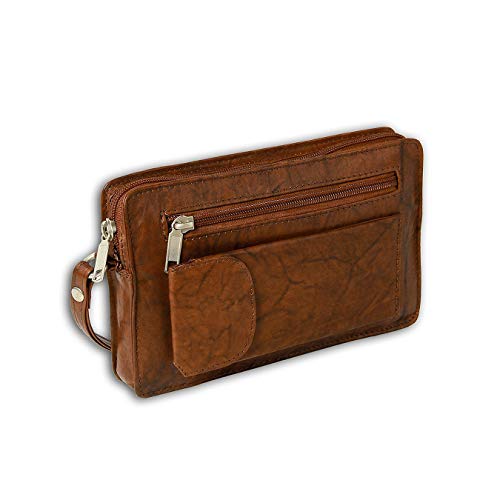 Imppac DrachenLeder Echtleder Geldbörse Herren Handgelenktasche tan braun 20x12x4 - inklusive Fee-Anhänger D1OTJ502C Leder Tasche von DrachenLeder für den Mann von imppac