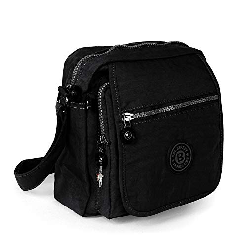 Imppac DrachenLeder Nylon Tasche Damenhandtasche Umhängetasche schwarz 20x22x10 D1OTJ218S Nylon Tasche von DrachenLeder für die Frau von imppac