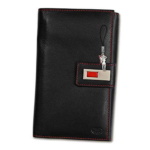 Imppac Old River Leder Geldbörse Unisex Portemonnaie schwarz rot 11x3x17cm D1OPD715S Leder Geldbörse von Old River für die Frau von imppac