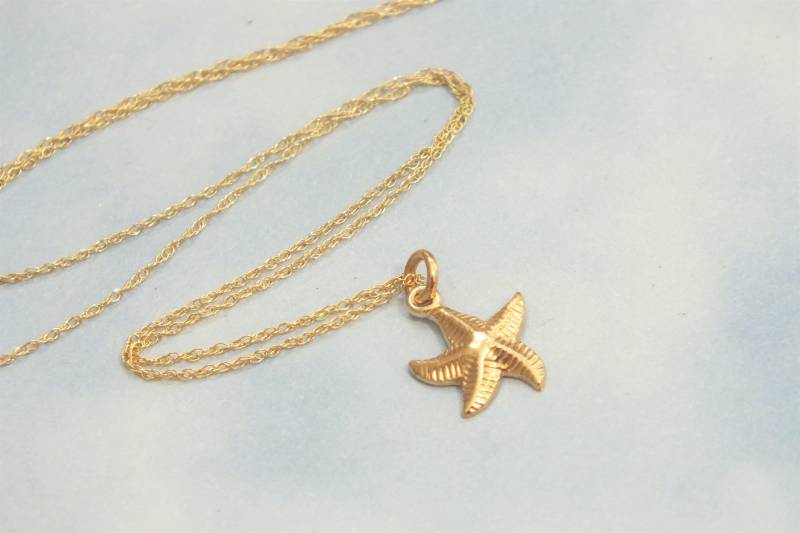 14K Solid Gold Seestern Halskette, Meerjungfrau Echt Strand Urlaub Schmuck 14K Solid Gold Seestern Halskette, Meerjungfrau Echt Strand Urlaub Schmuck von ImpressMeJewelry