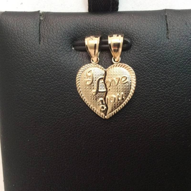 1, 20 Gramm Herren Damen 10K Gelb Echt Gold Ich Liebe Dich Split Herz Charm Anhänger von ImpressedJewelry1