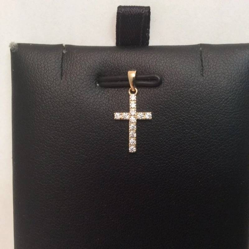 14K Echt Gelbgold Sehr Kleiner Kreuz Charm Anhänger Cubic Zirconia Baby Kinder von ImpressedJewelry1