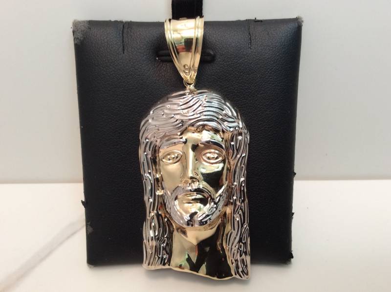 7, 70 Gramm Große Herren 10K Gelb Echt Gold Hip Hop Jesus Stück Charm Anhänger von ImpressedJewelry1