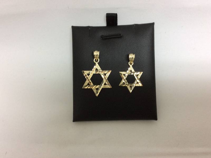 Herren Damen 10K Gelb Echt Gold Davidstern Charm Anhänger Klein Und Mittel von ImpressedJewelry1