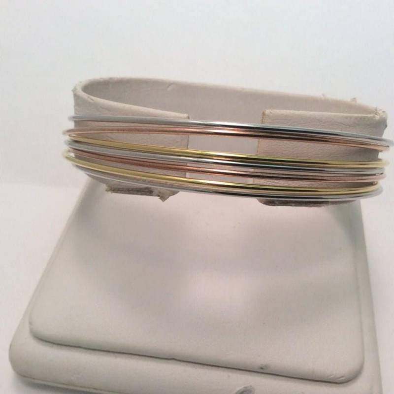 sterling Silber 925 Lady's 7 Days Tri-Color Tube Armreif Armband von ImpressedJewelry1
