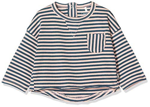 Imps & Elfs Baby-Mädchen T-Shirt Long Sleeve Langarmshirt, Mehrfarbig (Orion Blue Stripe P340), (Herstellergröße: 62) von Imps & Elfs