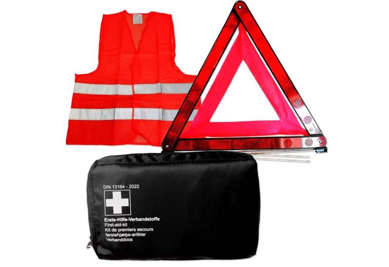 Impulse Innovation Erste-Hilfe-Set KFZ Unfall- und Erste-Hilfe Set mit orangener Warnweste von Impulse Innovation
