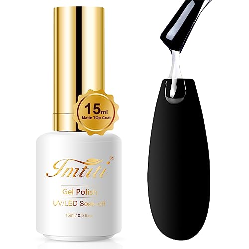 Imtiti 15 ml No Wipe Matte Top Coat Gel Nail Polish, Transparenter Gel-Nagellack, matt, langanhaltend, für DIY Nail Art zu Hause oder im Nagelstudio von Imtiti