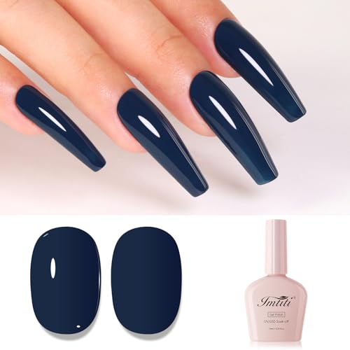 Imtiti Blau UV Nagellack, Dunst Blau UV Gel Nagellack Soak Off Led Gel Nail Polish Herbst Winter Gel Nagellack DIY Nagel Kunst Starter Maniküre Salon Gellack Kit 10ML von Imtiti