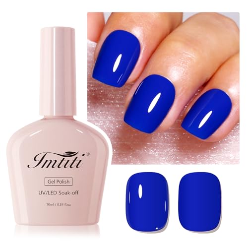 Imtiti Blue Gel Nail Polish, 1Pcs Royal Navy Blue Gel Polish Soak Off UV LED Gel Polish, Long Lasting, Nail Art Manicure Salon DIY at Home for Autumn and Winter (10 ML) von Imtiti