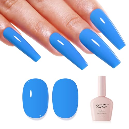 Imtiti Blau UV Nagellack, Königs Blau UV Gel Nagellack Soak Off Led Gel Nail Polish Frühling Sommer DIY Nagel Kunst Starter Maniküre Salon Gellack 10ML von Imtiti