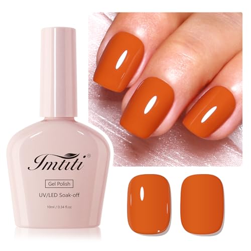 Imtiti Dark Pumpkin Gel Nail Polish, 1Pcs Orange Brown Gel Polish Soak Off UV LED Gel Polish, Long Lasting, Nail Art Manicure Salon DIY at Home for Autumn and Winter (10 ML) von Imtiti