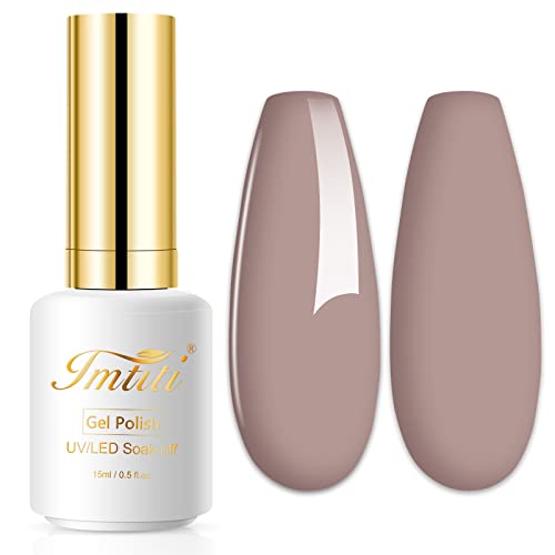 Imtiti Gel Nagellack, 1 Pcs 15 ML Grau Braun Nude Gel Polish Soak Off LED U V Nail Gel Polish Neutral DIY Nail Art Starter Maniküre Salon Gels Nagel Kit für Frauen Mädchen von Imtiti