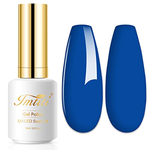 Imtiti Gel Nagellack, 1 Pcs 15 ML Königsblau Farbe Gel Lack Soak Off LED U V Nagel Gel Lack Nagellack DIY Nail Art Starter Maniküre Salon Gel Nagelset für Frauen Mädchen von Imtiti