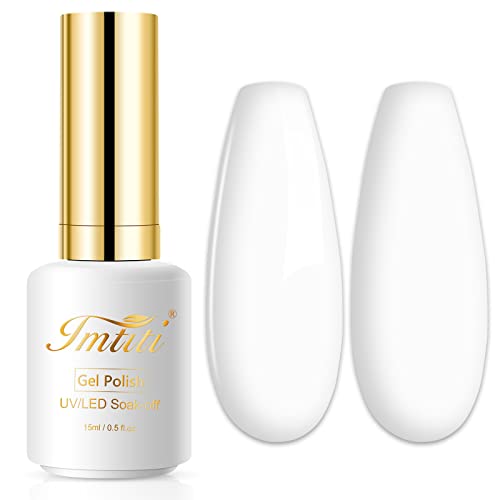 Imtiti Gel Nagellack - 15 ML Reines Weiß Nude Polish Soak Off LED UV Nail Kit - Neutral DIY Nail Art Starter für Manicure Salon - für Frauen und Mädchen von Imtiti