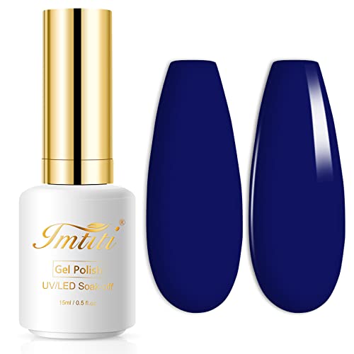 Imtiti Gel Nagellack, 1 Stück 15ml Navy Blue Gel Nagellackfarbe, Soak Off Gel Nagellack, Nagelkunst Maniküre Salon DIY Nagellampe Gel Nageldesign, Weihnachtsdekoration zu Hause von Imtiti