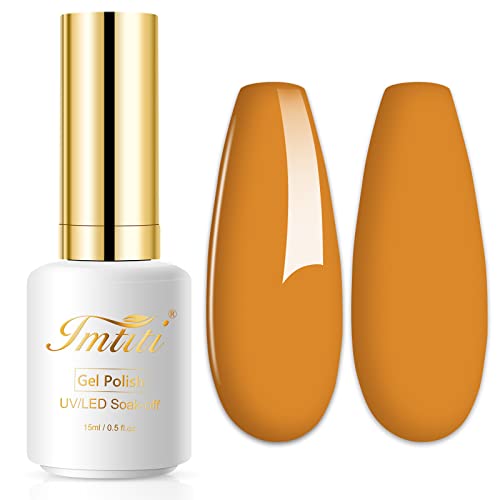 Imtiti Gel Nagellack, 0,5 Fl Oz Orange-Gelb, Soak Off LED UV Polish, Neutral DIY Nail Art Starter für Maniküre Salon Kit, Frauen und Mädchen von Imtiti