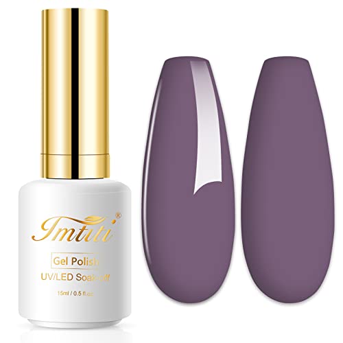 Imtiti Gel Nagellack, 0,5 Unzen Trauben-Lila Nude Polish, Soak Off LED UV, Neutraler DIY Nail Art Starter für Maniküre Salon Kit für Frauen und Mädchen von Imtiti