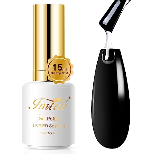 Imtiti Gel Nail Polish Top Coat – Top Coat No Wipe Glossy Shine Finish Long Lasting 15 ml UV/LED Soak Off Clear Gel Nail Polish Maniküre von Imtiti