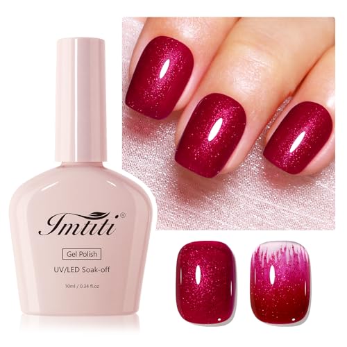 Imtiti Glitter Gel Nagellack, Roter Sparkle UV LED Gel Polish, Langanhaltend, Nail Art Starter für Maniküre Salon DIY zu Hause für Frauen (10 ML) von Imtiti