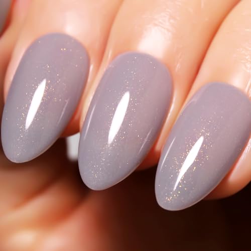 Imtiti Glitter Gel Nagellack,15ML Nackt Grau Glitzer Gel Polish Soak Off LED UV schimmeren funkeln Nagellack DIY Nail Art Starter Manicure Salon Gel Nagellack Kit für Frauen Mädchen von Imtiti