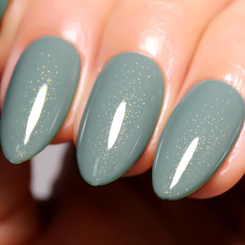 Imtiti Glitter Gel Nagellack, 15ML Salbei Grün Schimmernder UV LED Gel Polish für DIY Nail Art, Maniküre Salon Kit für Frauen und Mädchen von Imtiti