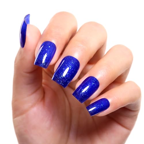 Imtiti Glitzer UV Nagellack, 15ML Tief Blau Schillernder Glitter Gel Nail Polish Soak Off Led UV Diamant Schimmer Glitzer Starter Maniküre von Imtiti