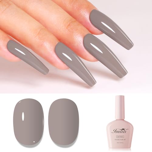 Imtiti Grau UV Nagellack, Braun Gel Soak Off Led Nail Polish für Herbst Winter - DIY Nagel Kunst Starter Maniküre Salon Kit 10ML von Imtiti
