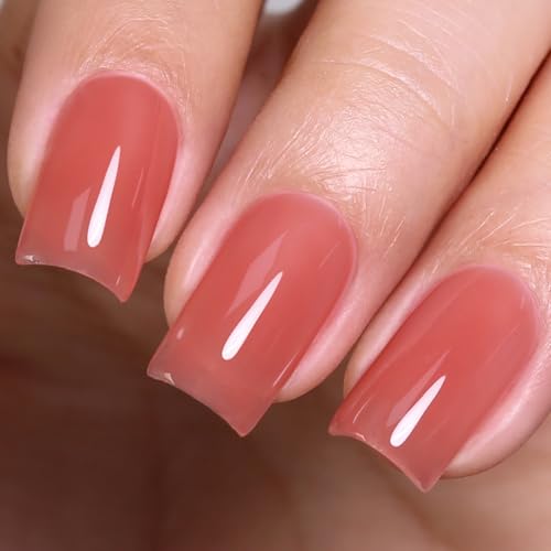 Imtiti Jelly Gel Nagellack, Sheer Jelly Jam Chestnut Red Translucent Color UV/LED Soak Off Gel Polish für DIY Nail Art Maniküre und Pediküre zu Hause (0.34 Fl Oz-969) von Imtiti
