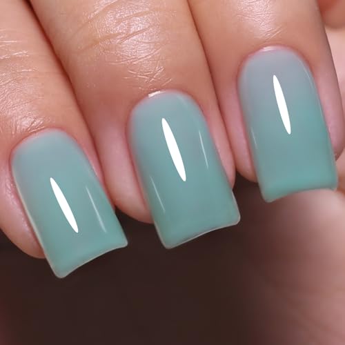 Imtiti Jelly UV Nagellack, Aqua Minz Grün Transparent UV Gel Nagellack Frühling Sommer Gelee Gel Nail Polish Soak Off Led DIY Nagel Kunst Starter Maniküre Salon 10ML von Imtiti