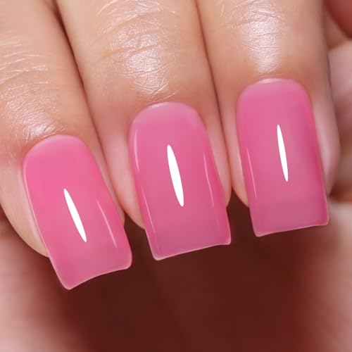Imtiti Jelly UV Nagellack, Hell Rosa Transparent UV Gel Nagellack Frühling Sommer Gelee Gel Nail Polish Soak Off Led DIY Nagel Kunst Starter Maniküre Salon 10ML von Imtiti