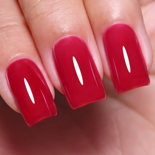 Imtiti Jelly Gel Nail Polish, Red Sheer Jelly Nail Gel Polish Soak Off UV LED Spring Summer Translucent Art Manicure Salon DIY Design 10Ml Imtiti Jelly Gel Nail Polish, Red Sheer Jelly Nail Gel Polish Soak Off UV LED Spring Summer Translucent Art Manicure Salon DIY Design 10Ml von Imtiti