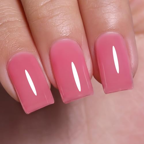 Imtiti Jelly UV Nagellack, Rosa Transparent UV Gel Nagellack Frühling Sommer Gelee Gel Nail Polish Soak Off Led DIY Nagel Kunst Starter Maniküre Salon 10ML von Imtiti