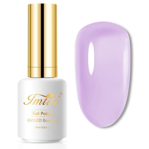 Imtiti Jelly UV Nagellack, 1 Pcs 15 ML Lila Gelee Gel Lack Soak Off LED UV Nagel Gel Lack Sheer Transparent Gel Nagellack DIY Nagel Kunst Starter Maniküre Salon Gel Nagel Kit für Frauen Mädchen von Imtiti