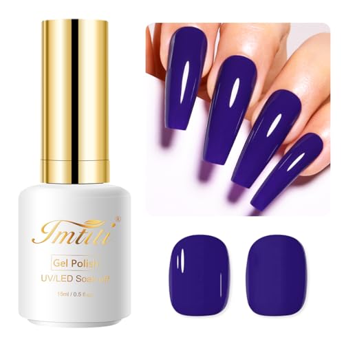 Imtiti Lila UV Nagellack, 15ML Dunkles Gel Nail Polish für Herbst Winter - DIY Nagel Kunst Starter, Maniküre Salon Gellack Kit von Imtiti