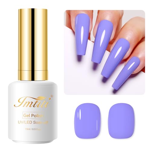 Imtiti Lila UV Nagellack, 15ML Lebendiges Lila UV Gel Nagellack Soak Off Led Gel Nail Polish Herbst Winter Gel Nagellack DIY Nagel Kunst Starter Maniküre Salon Gellack UV Kit von Imtiti