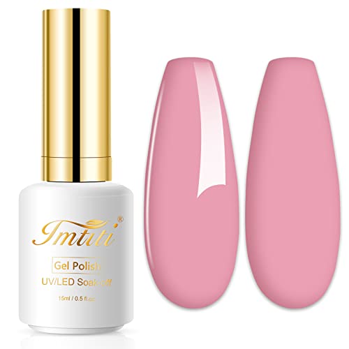 Imtiti Nackt UV Nagellack, 1 Pcs 15ML Nackt Rosa UV Gel Nagellack Soak Off Led Gel Nail Polish Frühling Sommer Gel Nagellack DIY Nagel Kunst Starter Maniküre Salon Gellack UV Kit von Imtiti