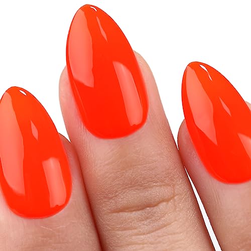 Imtiti Neon UV Nagellack, 1 Pcs 15ML Neon Orange UV Gel Nagellack Soak Off Led Gel Nail Polish Frühling Sommer Gel Nagellack DIY Nagel Kunst Starter Maniküre Salon Gellack UV Kit für Mädchen von Imtiti