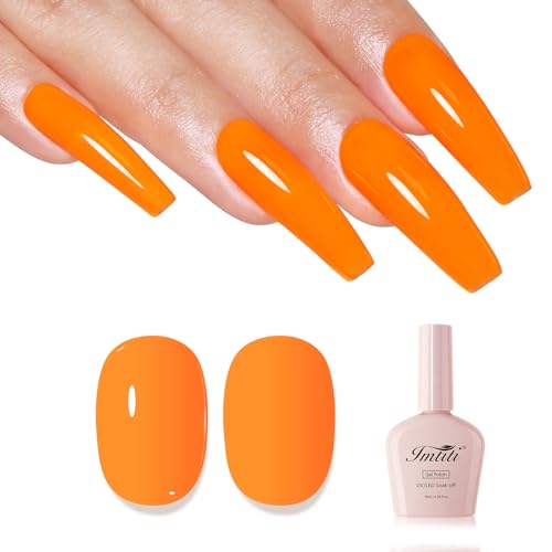 Imtiti Neon UV Nagellack, Neon Orange UV Gel Nagellack Soak Off Led Gel Nail Polish Frühling Sommer DIY Nagel Kunst Starter Maniküre Salon Gellack Kit 10ML von Imtiti