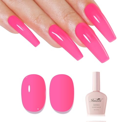 Imtiti Neon UV Nagellack, Neon Rosa UV Gel Nagellack Soak Off Led Gel Nail Polish Frühling Sommer DIY Nagel Kunst Starter Maniküre Salon Gellack Kit 10ML von Imtiti